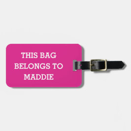 Deze tas is van naam Gepersonaliseerde bagagelabel