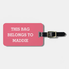 Deze tas is van naam Gepersonaliseerde bagagelabel