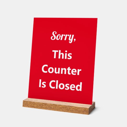 Deze teller is gesloten rood en witte tekst acryl bord (Hoek)