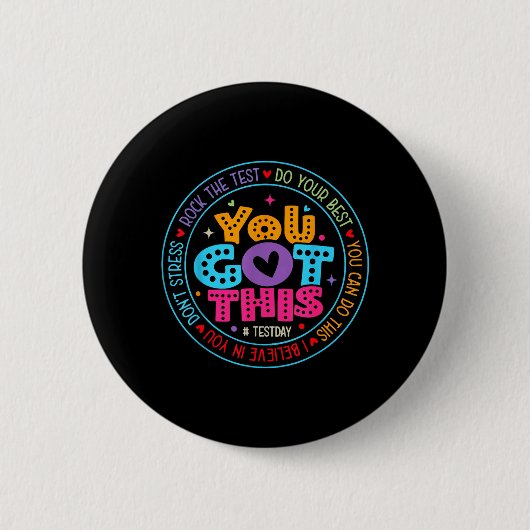Deze Test Dag Staat Toetsing Leraar Staar Toets Ronde Button 5,7 Cm (Voorkant)