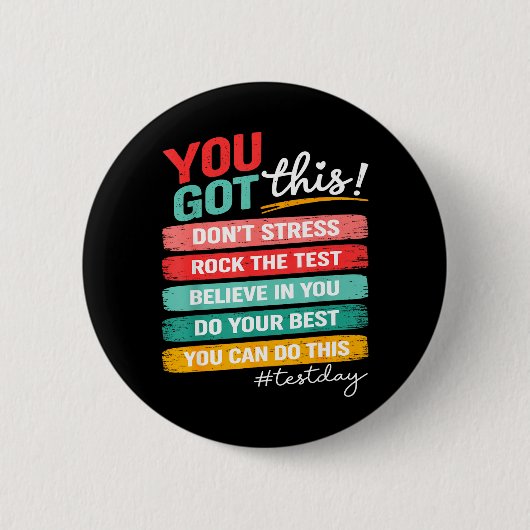 Deze Test Dag Staatstesting Leraar Staar Test Ronde Button 5,7 Cm (Voorkant)