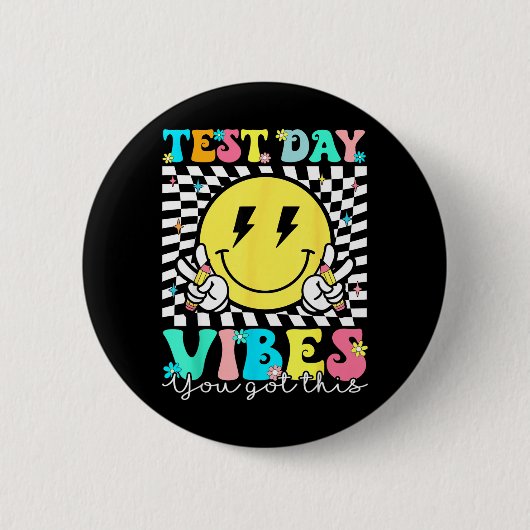 Deze Test Dag Staatstesting Leraar Staar Test Ronde Button 5,7 Cm (Voorkant)