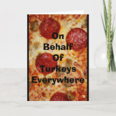Deze Thanksgiving eet Pizza! Feestdagen Kaart (Voorkant)