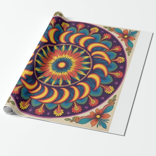 Deze titel gebruikt sleutelwoorden (Retro 70s, Gro Cadeaupapier (Uitgerold)