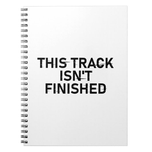 Deze track is nog niet af - Glitch Text Design Notitieboek (Voorkant)