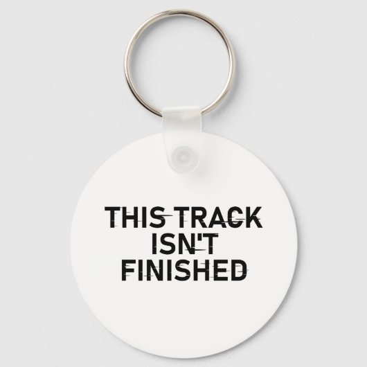 Deze track is nog niet af - Glitch Text Design Sleutelhanger (Achterkant)