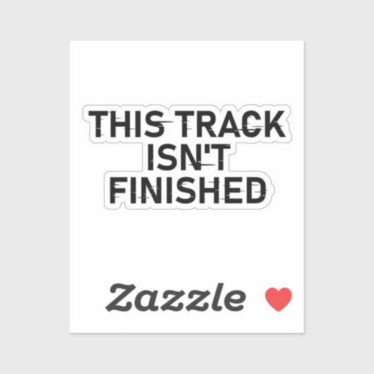 Deze track is nog niet af - Glitch Text Design Sticker (Vel)