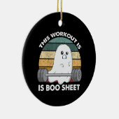 Deze training is Boot Sheet Gym Ghost Halloween Keramisch Ornament (Rechts)
