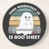 Deze training is Boot Sheet Gym Ghost Halloween Zandsteen Onderzetter (Voorkant)