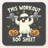 Deze training is een boekenblad Spooky Halloween F Kartonnen Onderzetters (Voorkant)