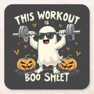 Deze training is een boekenblad Spooky Halloween F Kartonnen Onderzetters