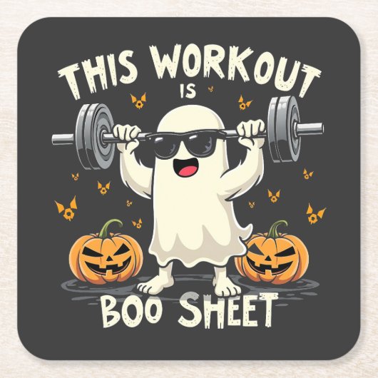 Deze training is een boekenblad Spooky Halloween F Kartonnen Onderzetters (Voorkant)