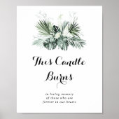 Deze tropische groene witte bloemkaars brandt poster (Voorkant)