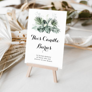 Deze tropische groene witte bloemkaars brandt poster