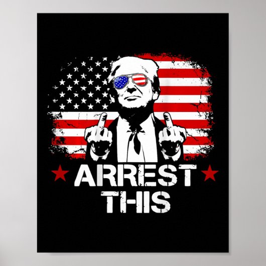 Deze Trump Fingers Pro Trump Flag American (op Ach Poster (Voorkant)