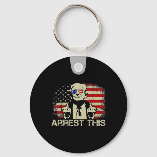 Deze Trump Fingers Pro Trump Shirt Trump arrestere Sleutelhanger (Voorkant)