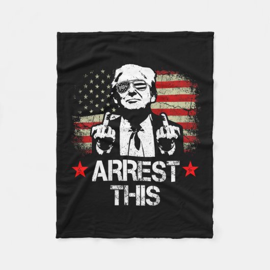 Deze Trump Middelvingers Pro Trump 2024 (op rug) Fleece Deken (Voorkant)