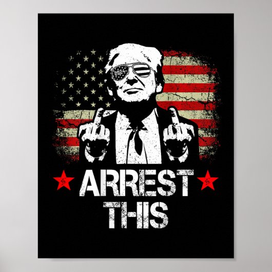 Deze Trump Middelvingers Pro Trump 2024 (op rug) Poster (Voorkant)