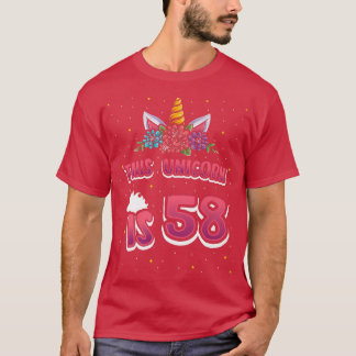 Deze Unicorn is 58 vijftigjarig 58ste meisje T-shirt