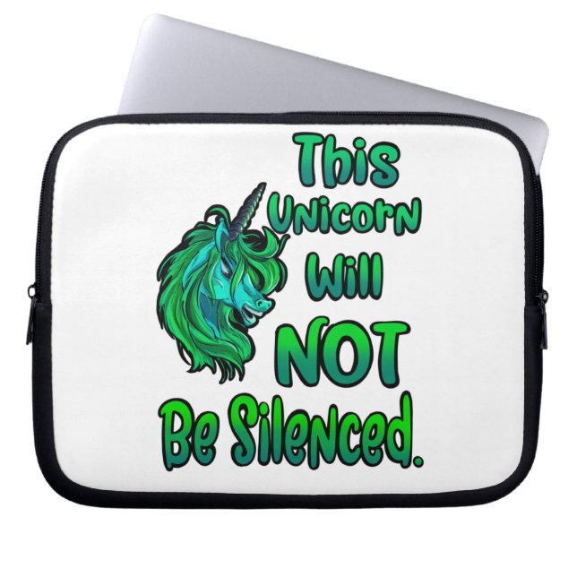 Deze Unicorn zal niet het zwijgen worden opgelegd Laptop Sleeve (Voorkant)