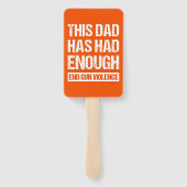 Deze vader heeft genoeg Pistool geweld gehad. Handwaaier (Achterkant)