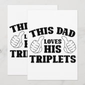 Deze vader houdt van zijn Triplets - Gift for Dad Kaart (Voorkant / Achterkant)