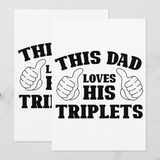 Deze vader houdt van zijn Triplets - Gift for Dad Kaart (Voorkant / Achterkant)