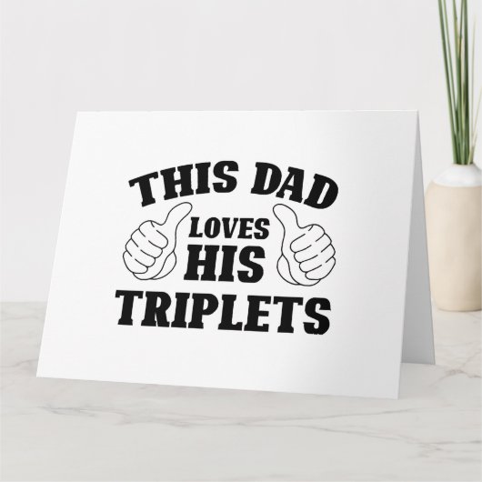 Deze vader houdt van zijn Triplets - Gift for Dad Kaart (Voorkant)