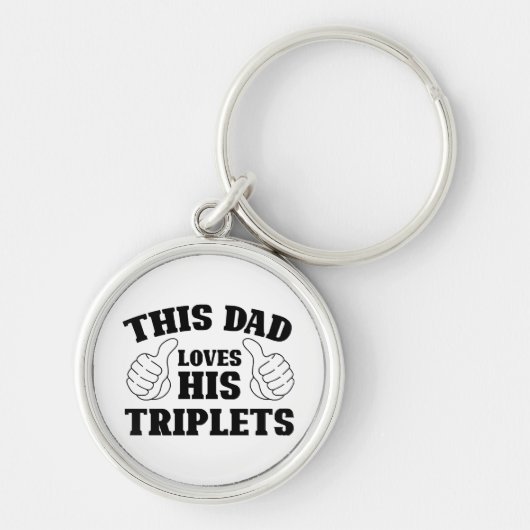 Deze vader houdt van zijn Triplets - Gift for Dad  Sleutelhanger (Voorkant)