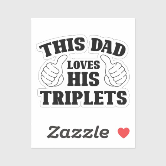 Deze vader houdt van zijn Triplets - Gift for Dad  Sticker (Vel)