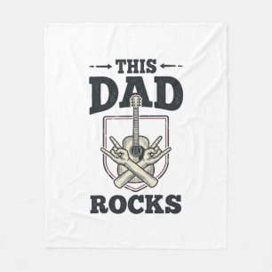 Deze vader rocks vintage gitaar vader shirt ontwer fleece deken