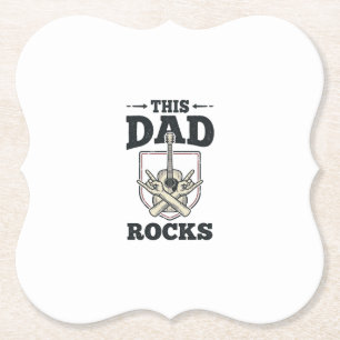 Deze vader rocks vintage gitaar vader shirt ontwer kartonnen onderzetters