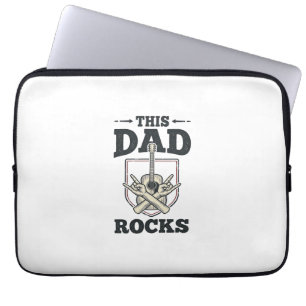 Deze vader rocks vintage gitaar vader shirt ontwer laptop sleeve