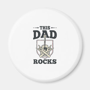 Deze vader rocks vintage gitaar vader shirt ontwer magneet