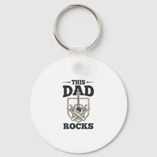 Deze vader rocks vintage gitaar vader shirt ontwer sleutelhanger
