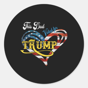 Deze vader stemde voor Trump Funny 4th of July Vad Ronde Sticker