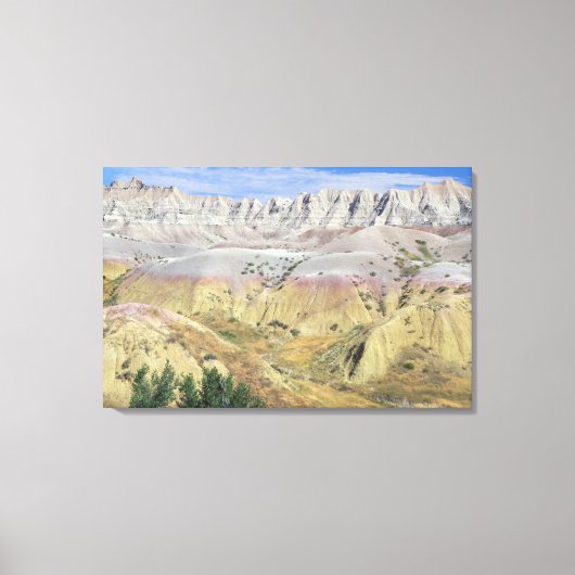 Deze vallei in Badlands National Park heeft yel Canvas Afdruk (Voorkant)