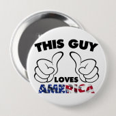 Deze vent houdt van Amerika Ronde Button 4,0 Cm (Voorkant /achterkant)