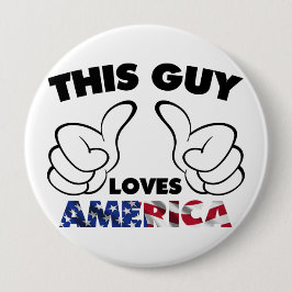 Deze vent houdt van Amerika Ronde Button 4,0 Cm