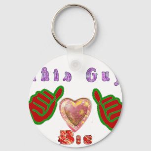 Deze vent houdt van grote cadeau-kunstprint sleutelhanger