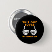 Deze vent houdt van Halloween Ronde Button 5,7 Cm (Voorkant /achterkant)