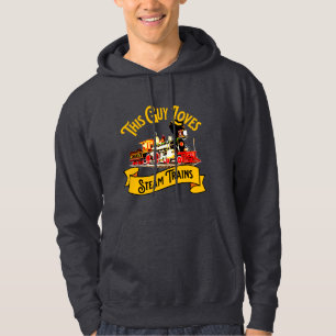 Deze vent houdt van stoomtreinen - spoorweg enthou hoodie