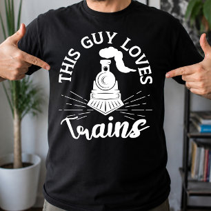 Deze vent houdt van treinen Spoorwegliefhebber Gra T-shirt