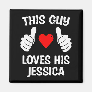 Deze vent houdt van zijn Jessica-vriendin vrouw Va Magneet