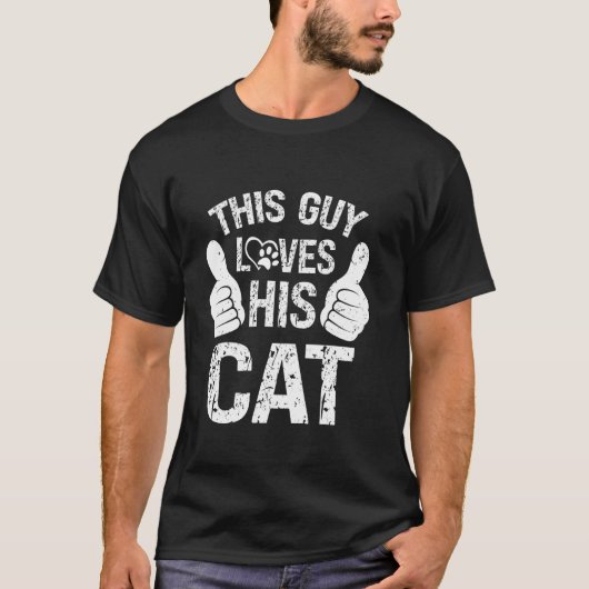 Deze vent houdt van zijn kattenvader t-shirt (Voorkant)