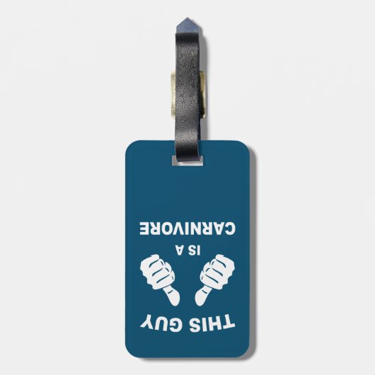 Deze vent is een Carnivore Bagagelabel (Achterkant verticaal)