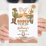 Deze verf Mijn eerste Rodeo 2e Verjaardagsfeestje  Kaart<br><div class="desc">Deze Aint Mijn eerste Rodeo Verjaardagsfeestje Cowboy Verjaardagsuitnodiging,  Jongen Texas cactus Wild West Cowboy 2e Verjaardag Rodeo Party</div>