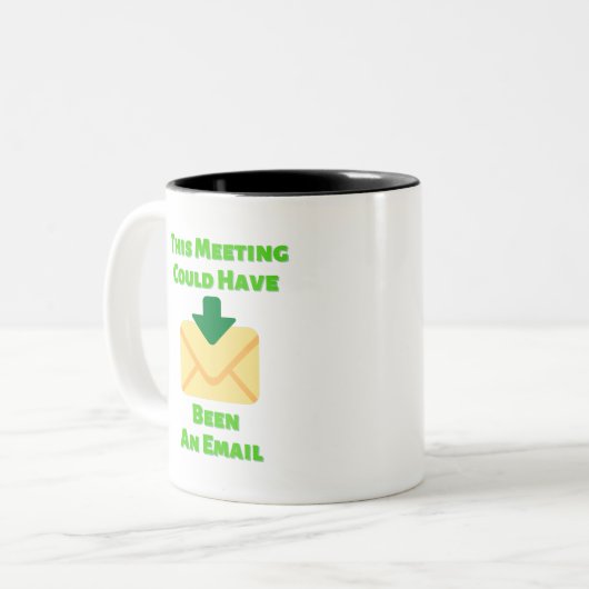 Deze vergadering had een e-mail kunnen zijn tweekleurige koffiemok (Voorkant links)