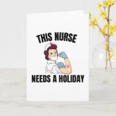 Deze verpleegster heeft een vakantie nodig kaart (Gele Bloem)
