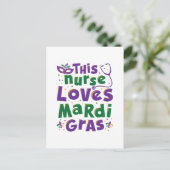 Deze verpleegster verliest Mardi Gras zurend carna Briefkaart (Staand voorkant)